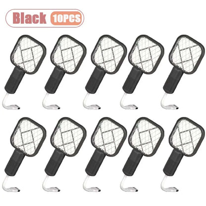 1-10PCS Portable Mosquito Killer Electric Fly Swatter Night Light Function USB Charging Insect Trap for Home Bedroom Patio