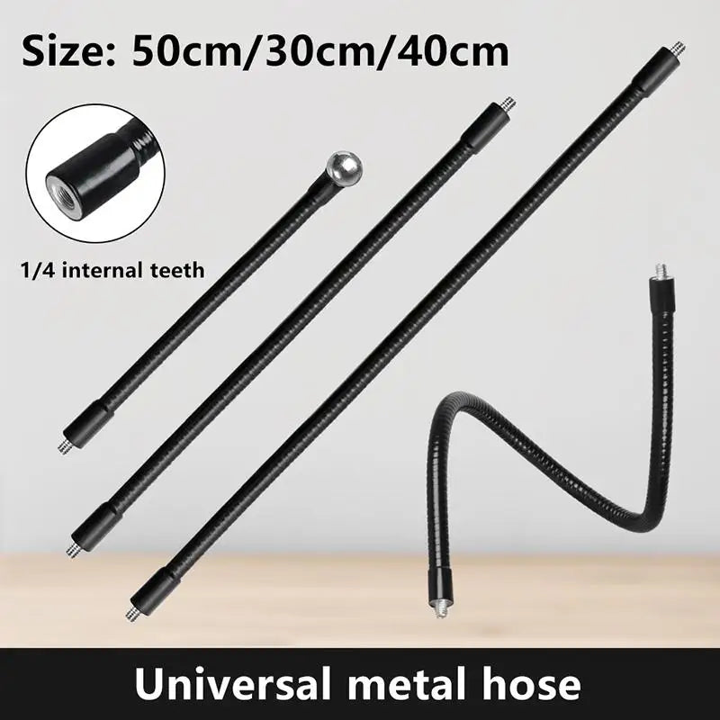 Flexible Metal Tube Rod Monopod Selfie Stick Stands With 1/4inch Screws Ball Head Extension Arm For Camera Phone Tripod