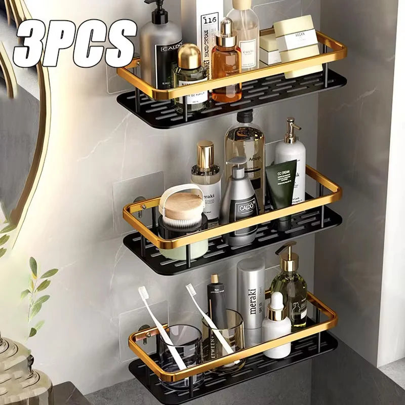 Wall-Mounted Bathroom Corner Shelf - Non-Perforated Shower Storage Organizer