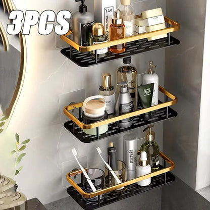 Wall-Mounted Bathroom Corner Shelf - Non-Perforated Shower Storage Organizer