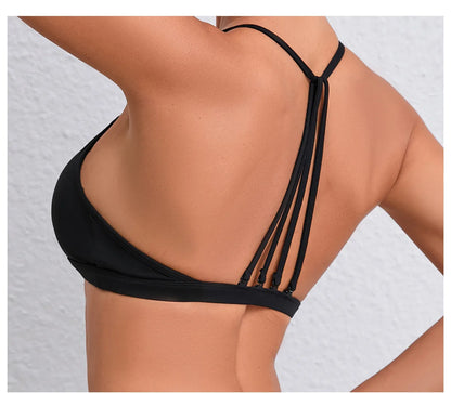 Yoga Sports Bra - Lightweight Nylon Spandex Multi Wear Crop Top with Removable Straps