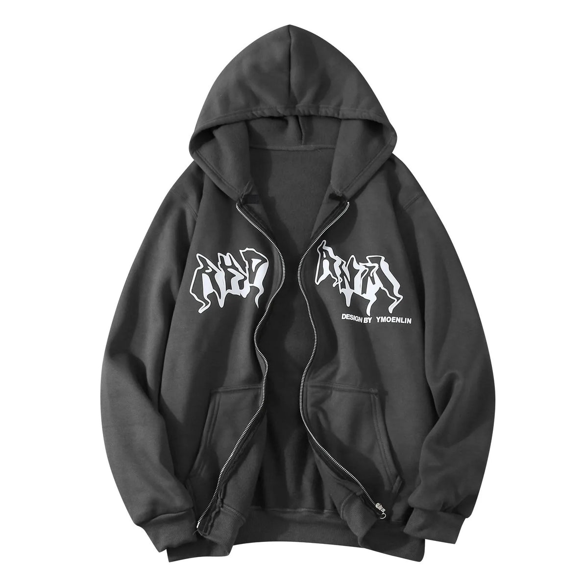 Men'S Sweatshirts Hoodies Zip Up Jacket Zip Up Hoodies Hip Hop Sweatshirt Vintage Goth Print Hooded Jacket Sudaredaras Hombre