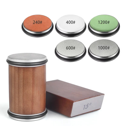 Rolling Knife Sharpener Kit – Diamond Stone with 15°/20° Angles & Magnetic Holder