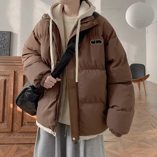 Winter Fake Two Piece Parkas Man Thick Padded Jacket for Men Rascal Handsome Coat Men's Winter Warm Cotton Padded Puffer Jacket
