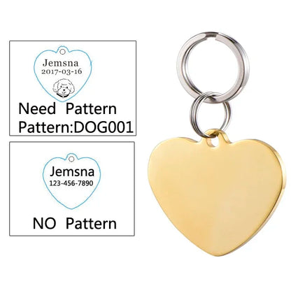 Dog ID Tag Free Engraving Name Tel Cat Collar Harness Pendant Clothes Accessories For Pet Custom Puppy Kitten Leash Pet Supplies