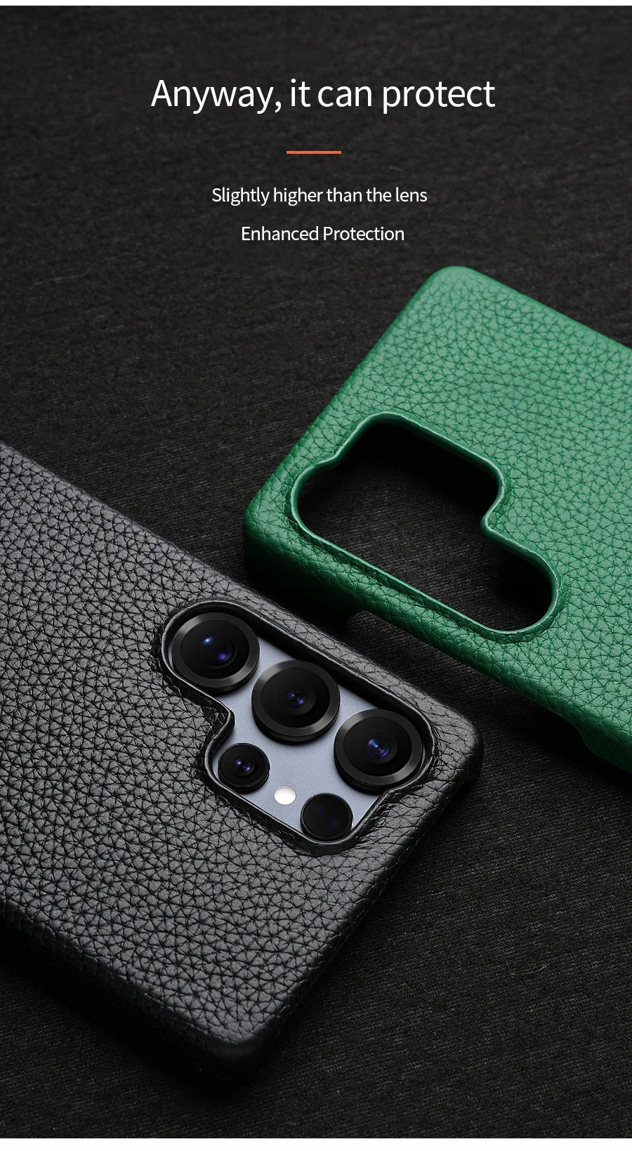 Magsafe Case Samsung - Genuine Cowhide Leather Magnetic Phone Protector for Galaxy S24 Ultra