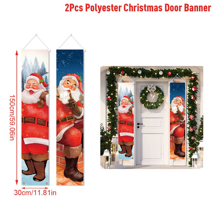 Christmas Door Banner - Festive Xmas Hanging Sign | Holiday Party Decoration 2025