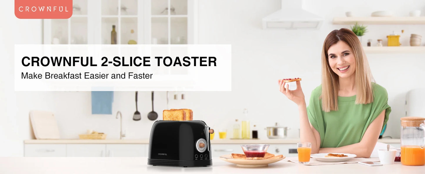 Stainless Steel 2-Slice Toaster - Extra Wide Slots Cancel Defrost  Bagel Functions