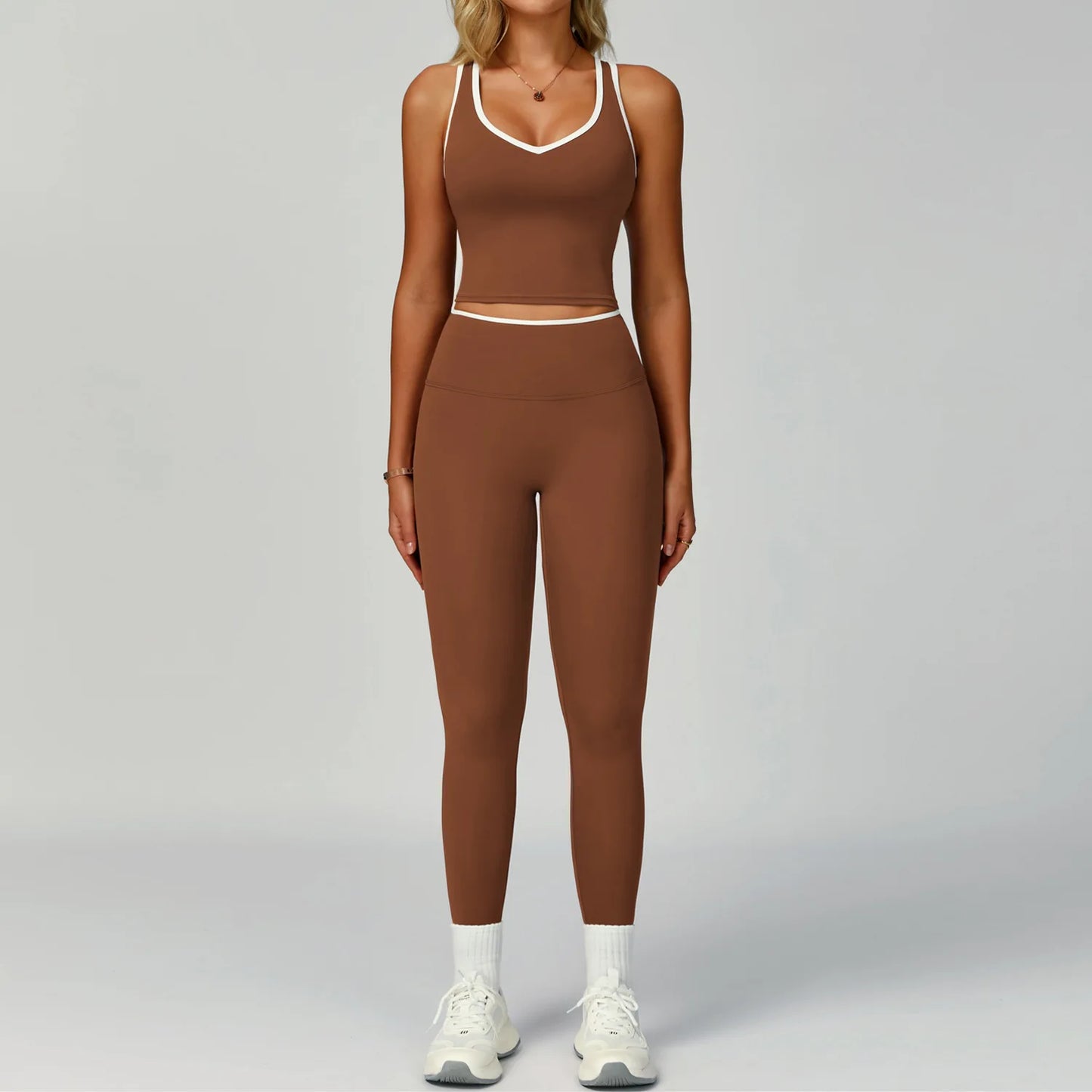 Gym Tracksuit Yoga Set 2 Pieces Workout Outfits Fitness Sportswear High Waist Leggings Sports Bra Athletic Wear Women Clothes