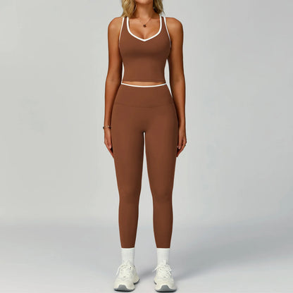 Gym Tracksuit Yoga Set 2 Pieces Workout Outfits Fitness Sportswear High Waist Leggings Sports Bra Athletic Wear Women Clothes