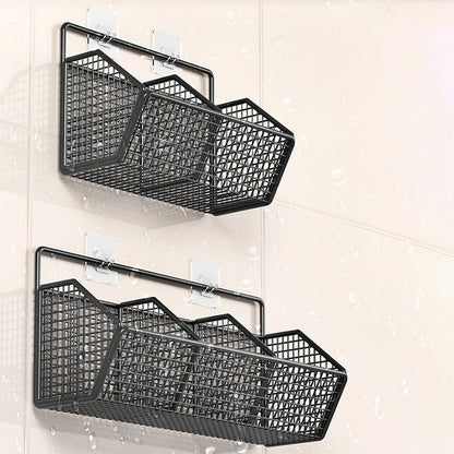 Wall Mounted Storage Rack - Multi Compartment Kitchen Shelf for Onion, Ginger & Garlic Organizer