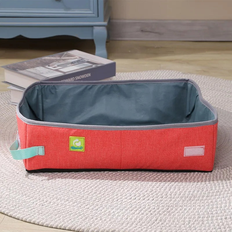 Semi Enclosed Portable Cat Litter Box - Waterproof Foldable Pet Toilet - ZOOMNSTORE