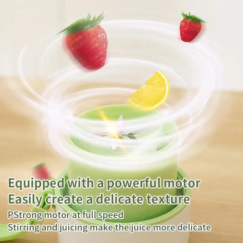 Portable Mini Electric Juicer - Multifunction Fruit Blender with 6 Blades Smoothie Maker 1200mAh