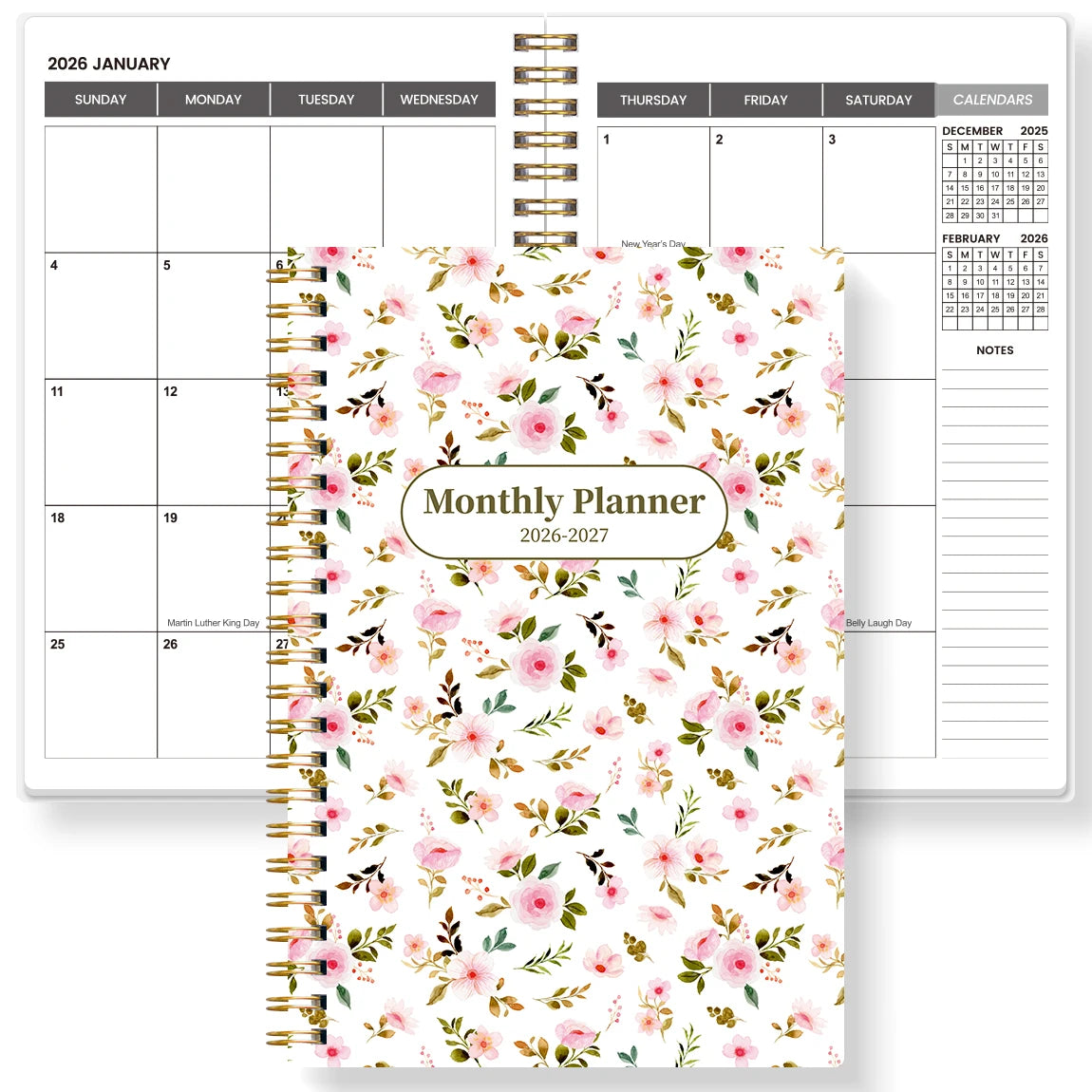 2026-2027 A5 Weekly & Monthly Planner – Jan 2026 to Dec 2027 Spiral Organizer with Calendar & Notes, School & Office Supplies