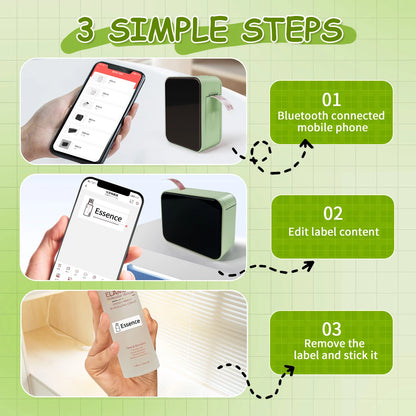 Marklife P15 Portable Thermal Printer Mini Label Printer Maker Inkless Self-adhesive Printing Machine Sticker Labeling Machine