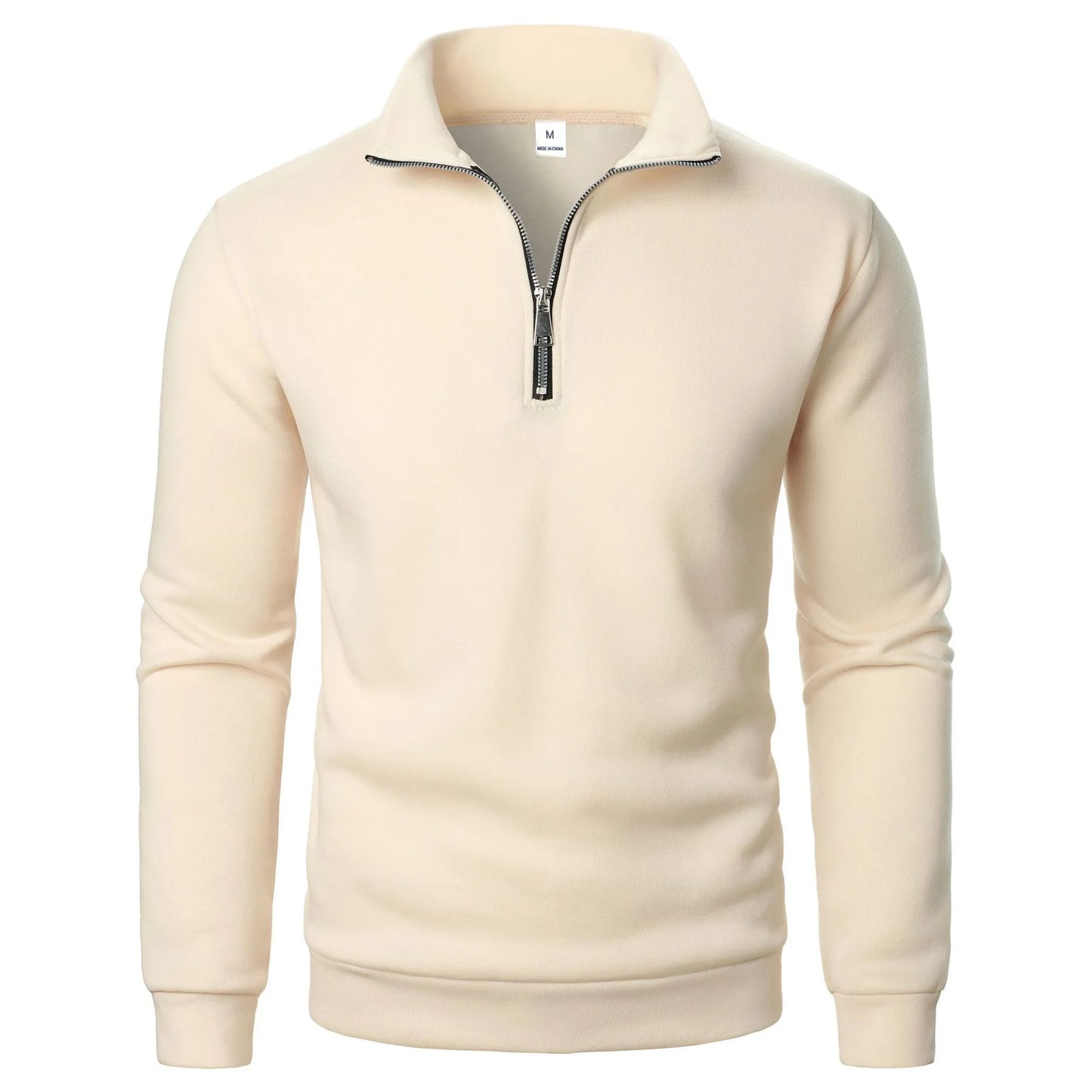 Spring and Autumn new casual half zipper stand up collar hoodie trend simple and loose oversized fleece men's hoodie
