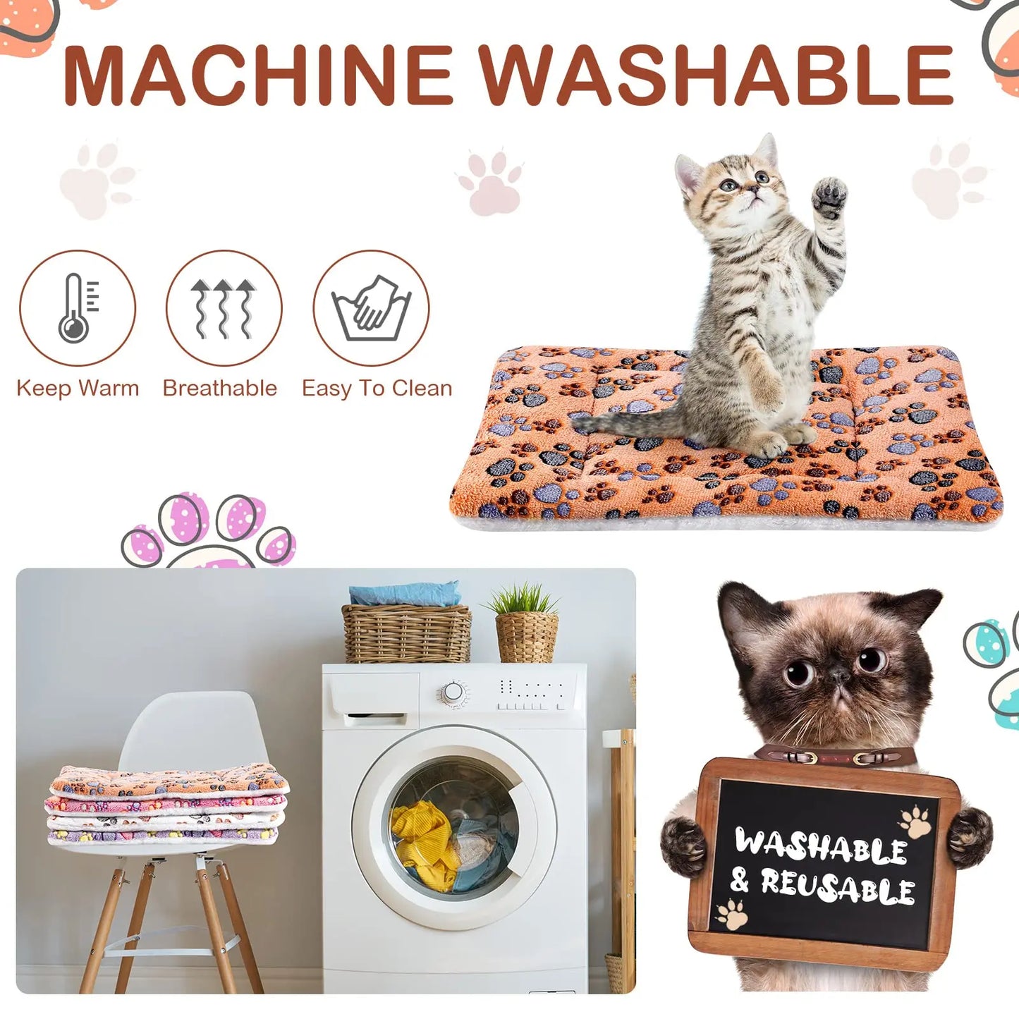Thicken Flannel Mat Pet Cat Beds Mats Dog Bed Sleeping Mat Soft Warm Blanket Puppy Kitten Beds Pet Rug Mat for Small Medium Dogd