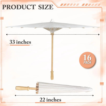 60/84cm Wedding Paper Umbrellas Chinese Wooden handle White DIY  Rustic Photography Props for Baby Shower Party Wedding