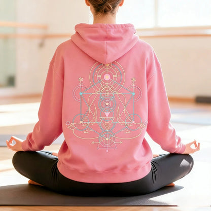 Spiritual Yoga Sweatshirt Meditation Clothing Mindfulness Gift Chakra Hoodie Yoga Mom Sweatshirt Boho Sacred Geometry Hoodie Top
