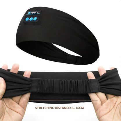 Wireless Bluetooth Headband Earphones Sports Fitness Yoga Headband Headset Elastic Soft Sleeping Smart Music Eye Mask Headphones