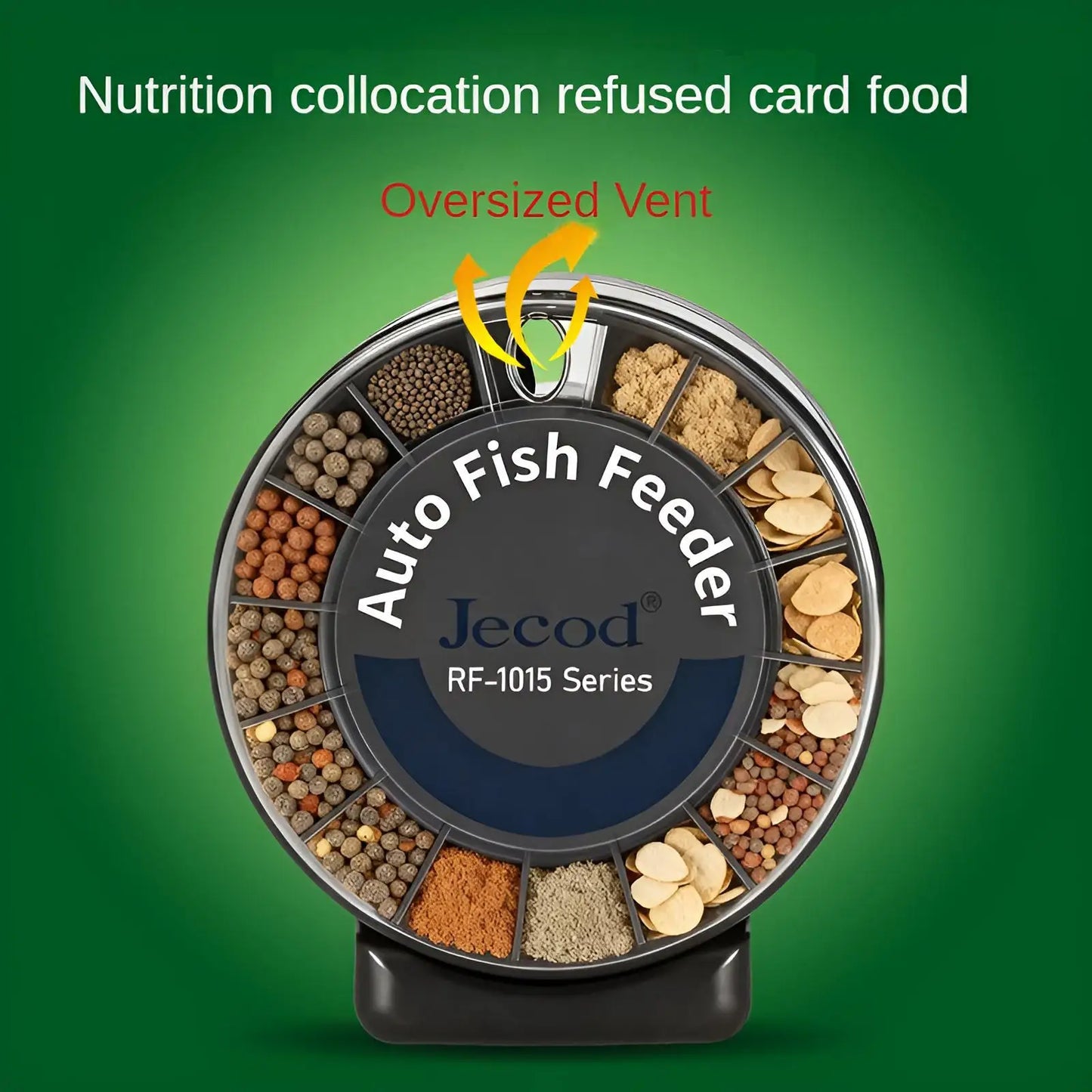 Automatic Fish Feeder｜Dual Moisture-Proof Bins｜100ml Capacity｜Precise Timing｜Anti-Jam Multi-Feed Compatible｜Easy to Clean