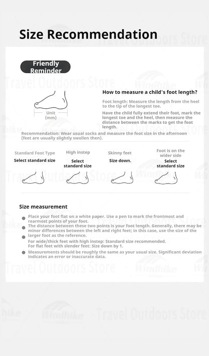 Naturehike Kids' Non-slip Lightweight Hiking Sneakers Anti-Slip Tape Walking Shoes Outdoor Travel Sneakers for River Tracing
