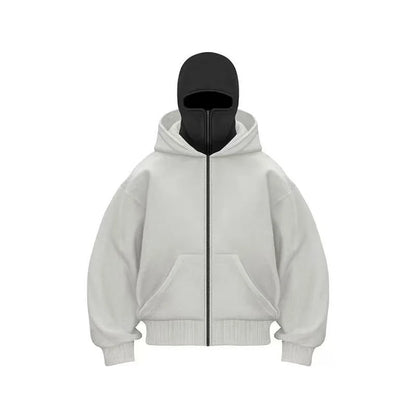 Men and Women Balaclava Y2K Gothic Harajuku Spring Autumn Winter New Item Double Hooded Sweatshirt Men Hooded Mask Zipper Jacket
