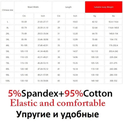 4Pcs 100% Cotton Men's Boxer Briefs Plus Size 8XL-10XL Loose Fit Underwear Big Tall Soft Breathable Anti-Chafing Men Underpants