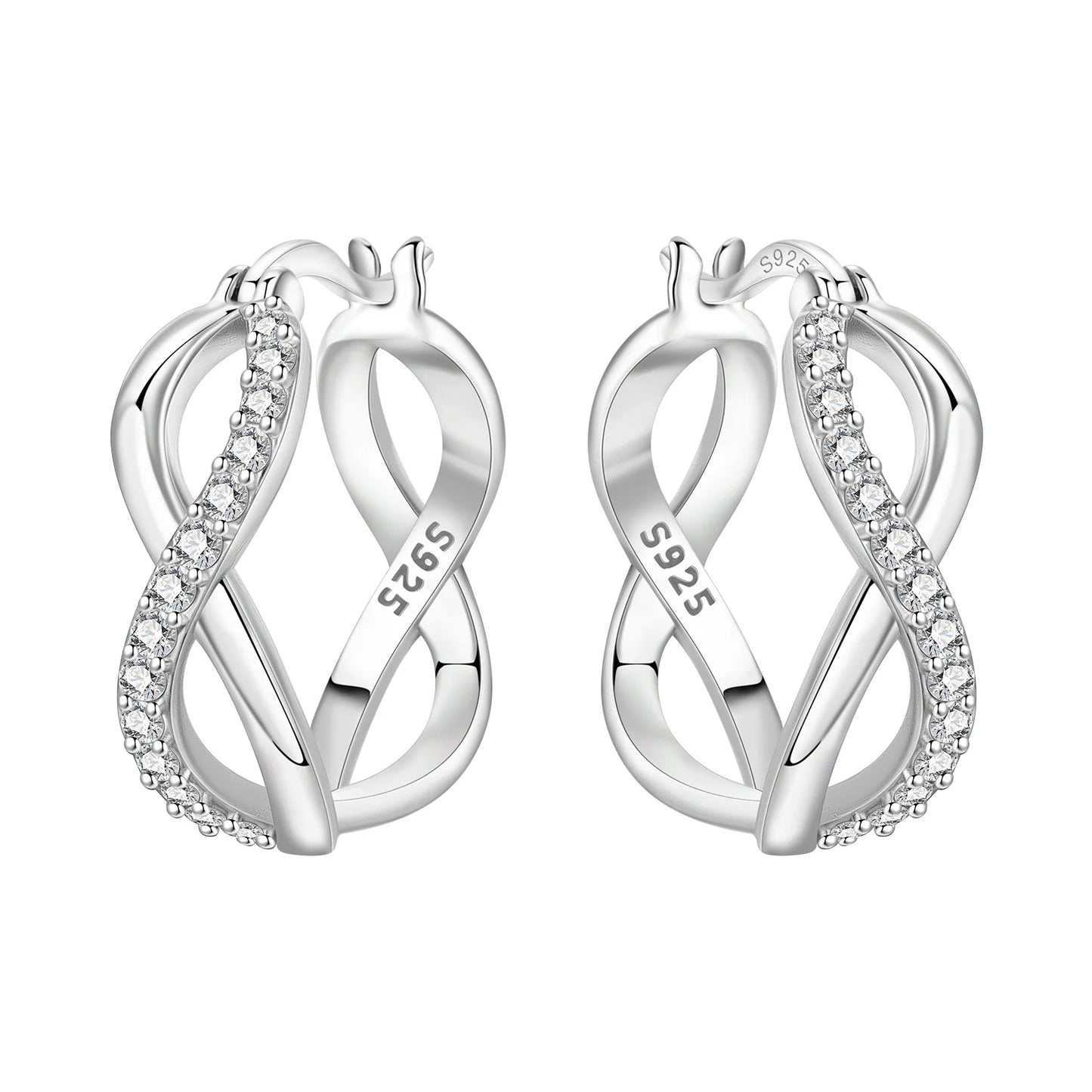 Orstarry S925 Sterling Silver Square Chain With Stone Inlaid Earrings Hoop Earrings For Women Jewelry Original Party Trendy Gift