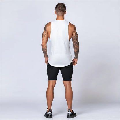 Men Cotton Sleeveless Shirt Casual Gym Tank Top Man Quick Dry Fitness Basketball Vest Bodybuilding Running t-Shirt Man Clothing