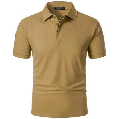New Mens Short Sleeve T Shirt Sports Tennis Polo Shirt Summer Oversized Breathable Shirts Button Moisture-Wicking Streetwear