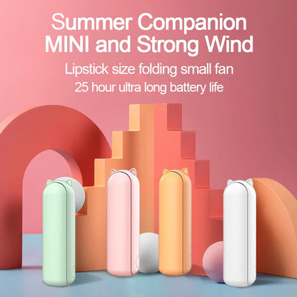 Foldable Small Fan Portable and high-power Hand Held Portable Mini Fan Rechargeable Hand USB Charge Fan