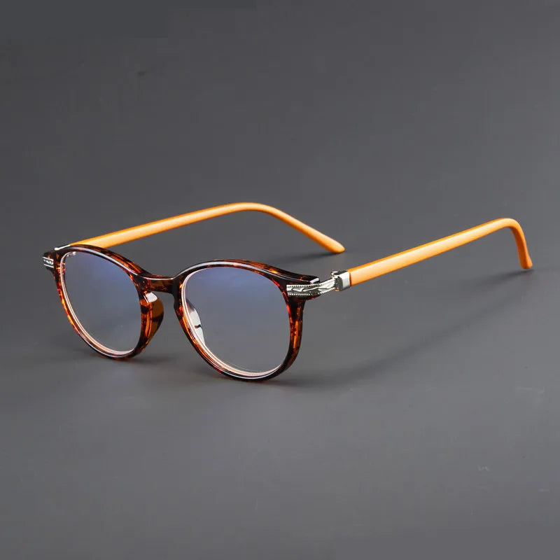 Reading Glasses Unisex – Small Round Frame Anti Blue Light Eyewear With Plastic Titanium Frame