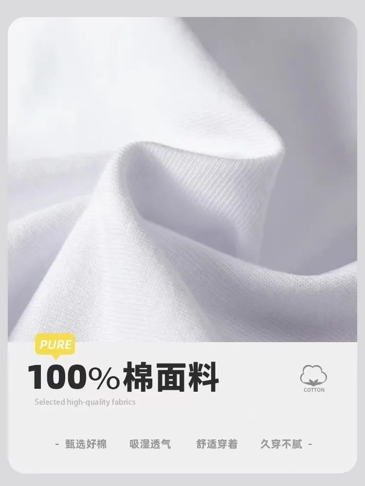 Men's Cotton T-Shirt - Printed Loose Fit Summer O-Neck Tee with Breathable Broadcloth Fabric
