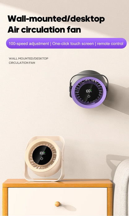 Kinscoter 4000mAh Rechargeable Wall Fan 100 Speed Adjustable Portable Desk Fan Air Cooling Fan with Remote Control for Outdoor