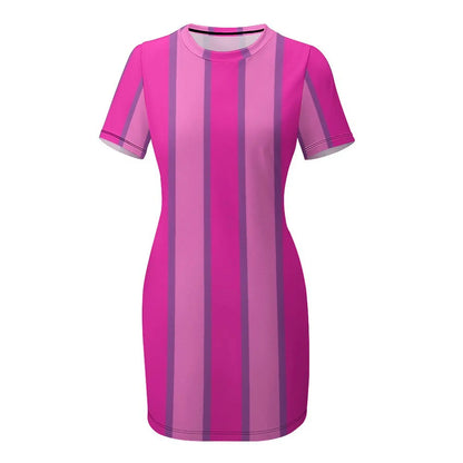 Stephanie LazyTown Dress - Womens Summer Knee Length Polyester Spandex Casual Dress