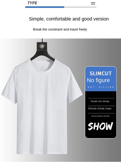 Men's Running T-Shirt – Reflective Quick-Dry Ice-Silk Sports Tee