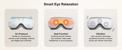Heated Smart Vibration Eye Massager Airbag Compress Eye Care Instrument Bluetooth Music Eye Massage Sleepping Mask Relax Fatigue