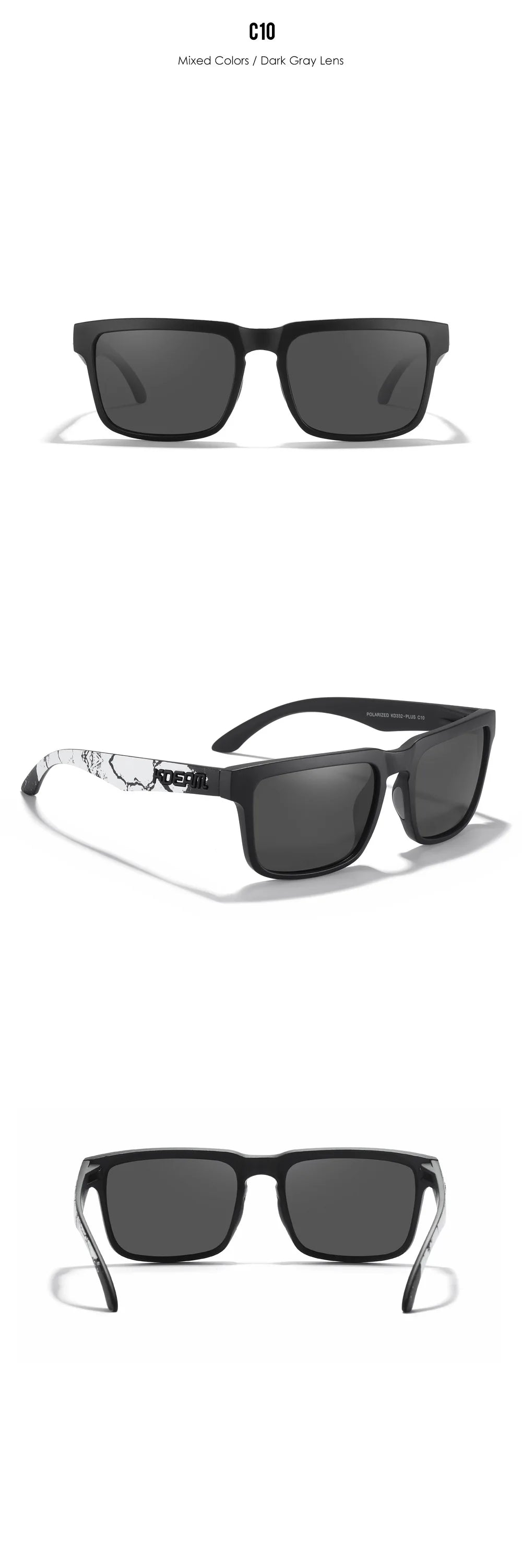 Polarized Photochromic Sunglasses - Men's Square Oversized UV400 Fashion Shades