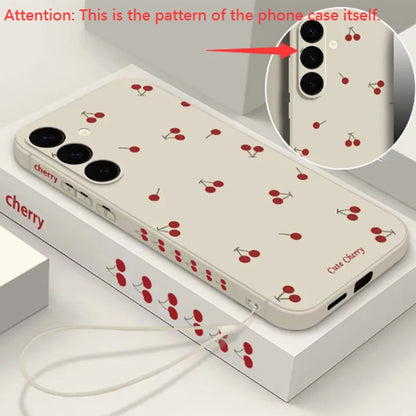 Little Cherry Magnetic Case For Samsung Galaxy S25 FE S26 S25 S24 S23 S22 Ultra Plus For Magsafe Wireless Charge Lanyard Cover