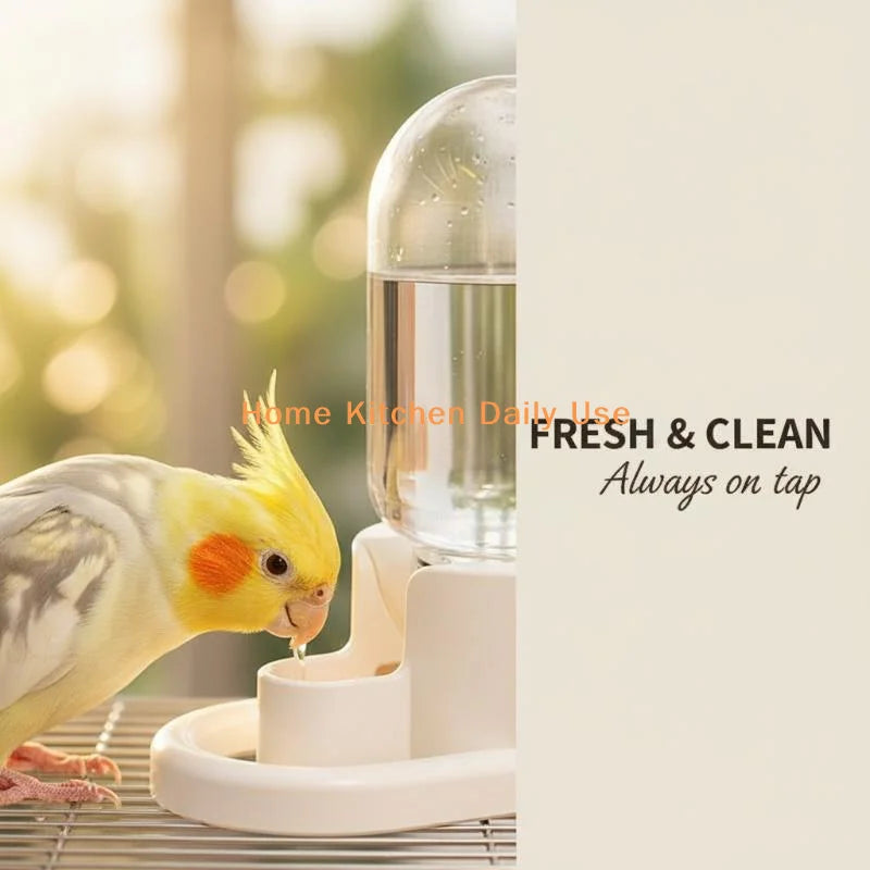 portableAutomatic Bird Water Feeder Drinker Universal Fit Most Bird Cages Accessory for Parrot Canary Finch All Small Pet Birds