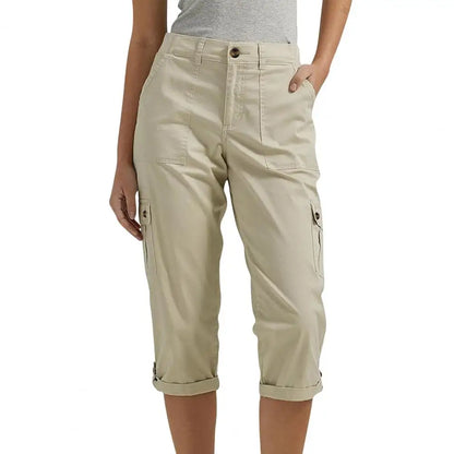 Women's Capris Joggers Mid Rise Cropped Cargo Pants Summer Quick Dry Hiking Pants with Multi Pockets Lightweight Summer Bottoms