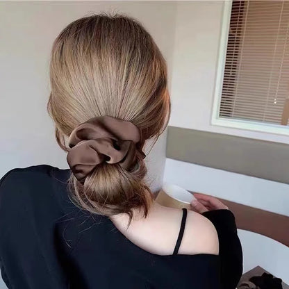 Elegant Silk Elastics Hair Band Solid Color Scrunchies for Women Girl Ponytail Holder Hair Rope Korean Hairband Hair Accessoires