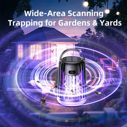 Solar Garden Light Fly Zapper Outdoor Solar Powered with Rechargeable Insect Fly Trap Garden Mosquito Killer Lamp Street Light