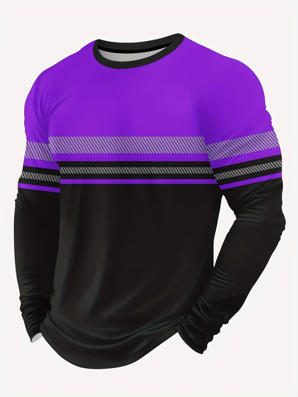 Men's 3D Printed New Secure Logo Color Blocking Design Long-Sleeved T-Shir Fashion Spring Daily Casual Work Wear Men's T-Shirts