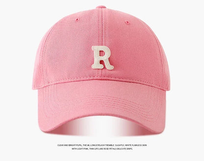 2025 Large Head Circumference Baseball Cap Men's /Women's Dome Hat Soft Top Cap 60/65cm Sun Protection  Letter R Hat Adult Caps
