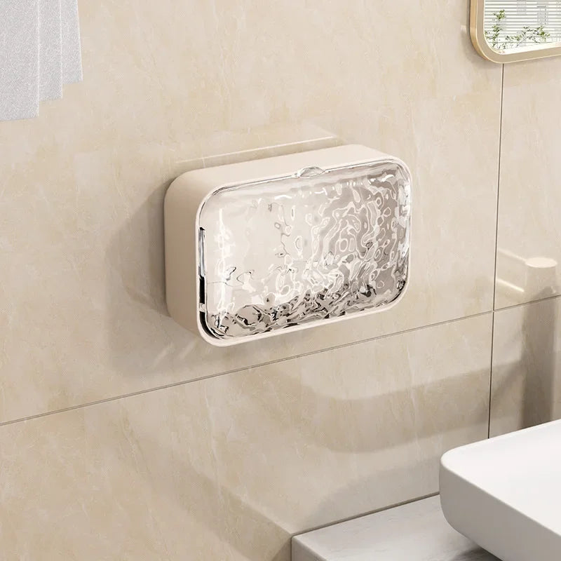 Bathroom Soap Holder Free-Punching Wall Mounted Soap Sponge Holder Organizer Double Drainage Soap Dish Bathroom Accessories