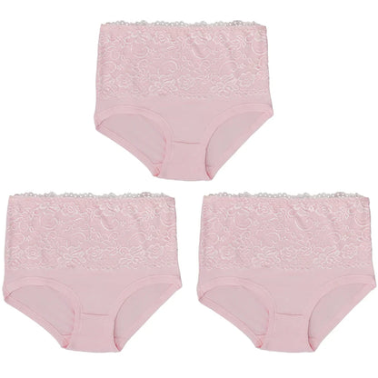 3Pcs Women's Panties Lace Triangle Panties Woman High Waist Plus Fat Plus Size Soft Comfortable and Breathable Female Underwear