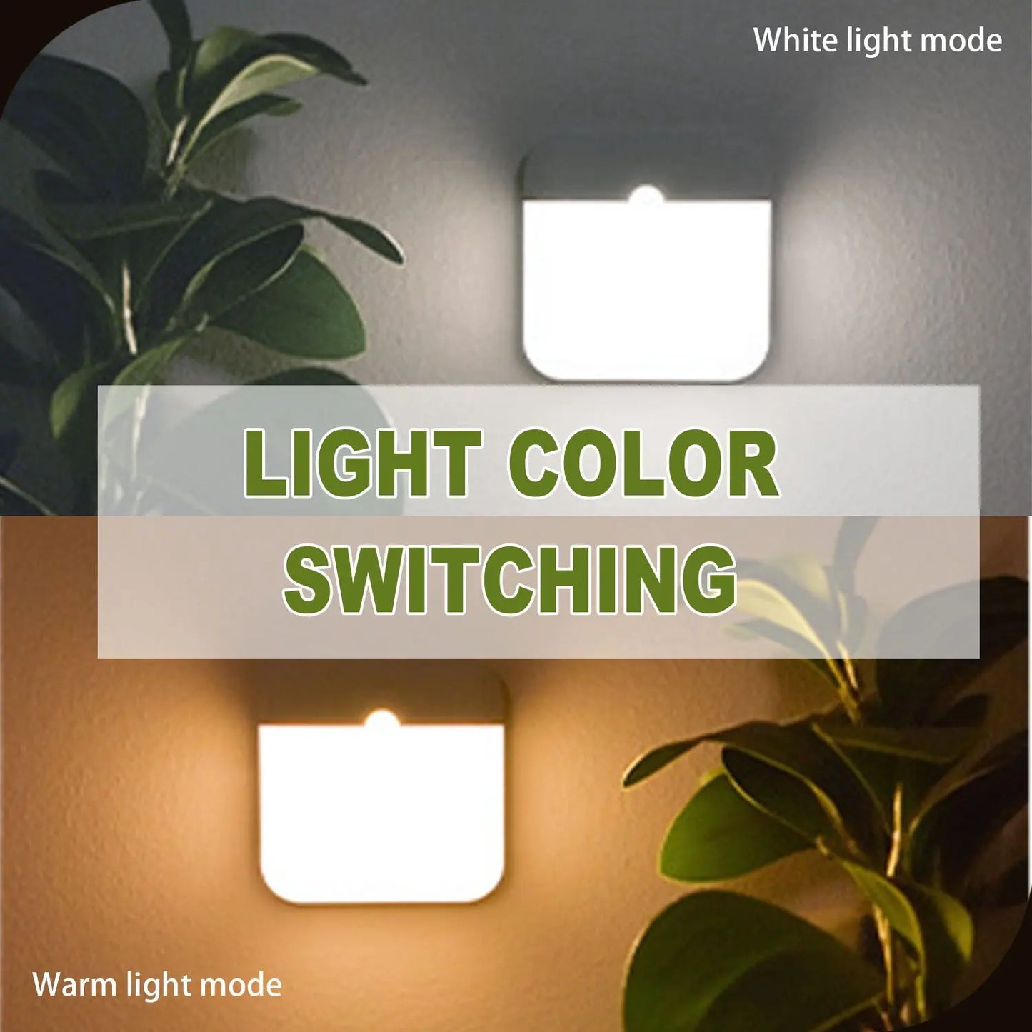 Motion Sensor Led Night Light Usb Charging Square Lamp for Bedroom Kitchen Stair Hallway Wardrobe Cupboard Lighting