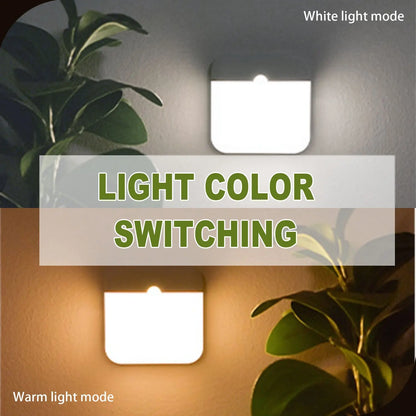 Motion Sensor Led Night Light Usb Charging Square Lamp for Bedroom Kitchen Stair Hallway Wardrobe Cupboard Lighting